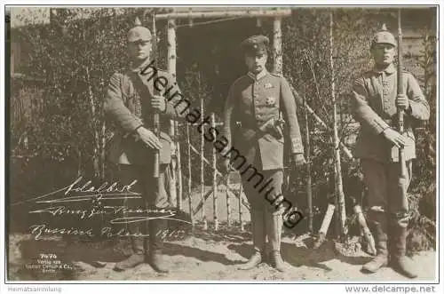 Adalbert Prinz zu Preussen in Russisch Polen 1915 - Pistole - Foto-AK