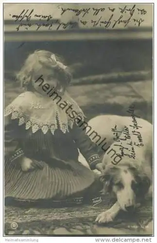 Mädchen mit Hund - Foto-AK