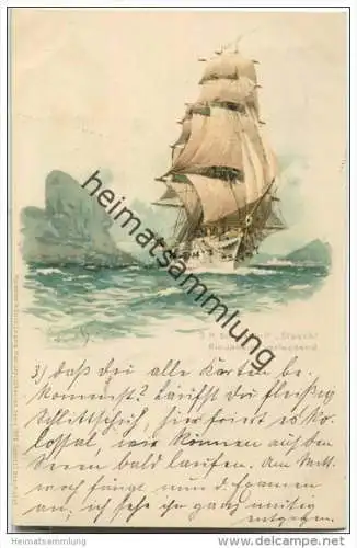 S.M. Schulschiff Stosch - Rio Janeiro verlassend - Hans Bohrdt