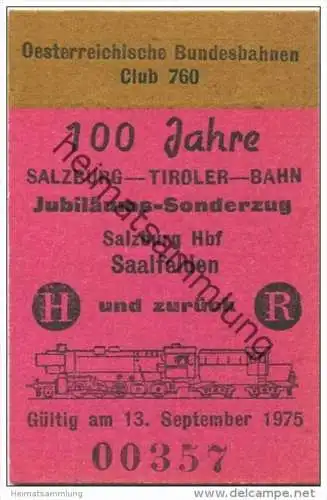Österreich - Österreichische Bundesbahnen Club 760 - 100 Jahre Salzburg-Tiroler-Bahn Jubiläums-Sonderfahrt - Salzburg Hb