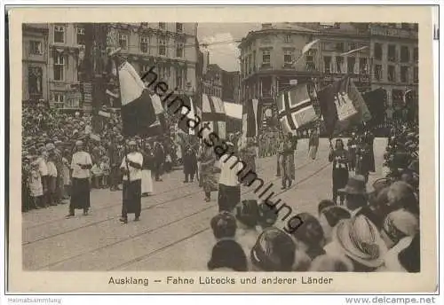 Lübeck - Umzug 700 Jahrfeier Reichsfreiheit Juni 1926 - Ausklang Fahne Lübecks und anderer Länder - keine AK-Einteilung