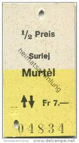 Schweiz - Surlej Murtèl und zurück - LSC Surlej-Silvaplana-Corvatsch AG - 1/2 Preis Fr. 7.-