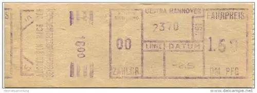 Deutschland - Hannover - UESTRA Hannover - Fahrschein DM 1.50