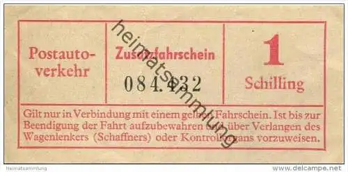 Österreich - Postautoverkehr - Zusatzfahrschein 1 Schilling