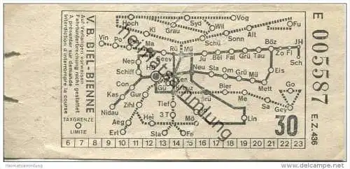 Schweiz - Biel - V. B. Biel-Bienne - Fahrschein Fr. -.30