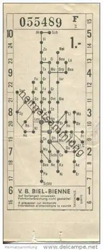 Schweiz - Biel - V. B. Biel-Bienne - Fahrschein Fr. 1.-