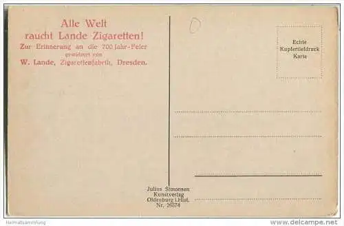 Lübeck - Reinfeld - rückseitig Werbestempel W. Lande Zigarettenfabrik Leipzig