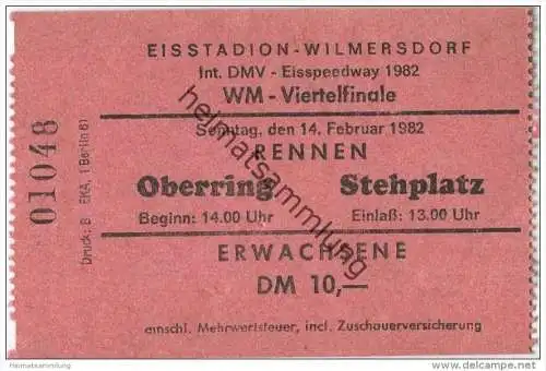 Deutschland - Berlin - Eisstadion Wilmersdorf - Internationale DMV Eisspeedway 1982 - WM Viertelfinale Februar 1982