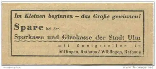 Deutschland - Ulm - Stadtwerke Ulm Strassenbahn - Fahrschein