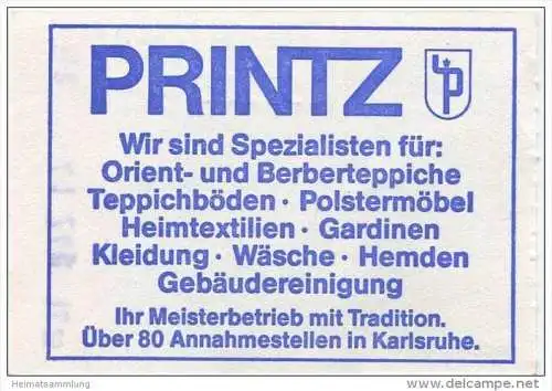 Deutschland - Karlsruhe - Stadtwerke Karlsruhe Verkehrsbetriebe und AVG - Fahrschein Kind oder Zuschlag DM 1,- - rücksei