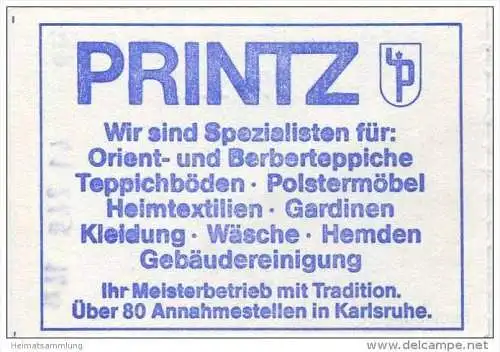 Deutschland - Karlsruhe - Stadtwerke Karlsruhe Verkehrsbetriebe und AVG - Fahrschein Kind oder Zuschlag DM 1,- - rücksei