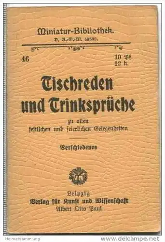 Miniatur-Bibliothek Nr. 46 - Tischreden und Trinksprüche - Verschiedenes - 7,5cm x 11cm - 48 Seiten