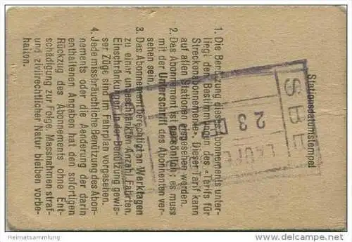 Schweiz - SBB - Laufenburg - Basel - Monats-Abonnement - Fahrkarte Januar 1967 - 2. Klasse