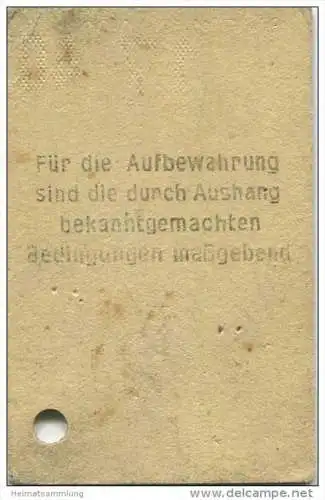 Deutschland - Potsdam - Wochenkarte für Fahrradaufbewahrung auf Bahnhof Potsdam 1940