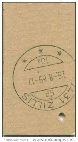 Schweiz - Schweizerische PTT-Betriebe - Zillis Andeer - Fahrkarte 1969