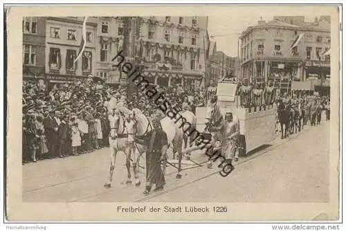 Lübeck - Umzug 700 Jahrfeier Reichsfreiheit Juni 1926 - Freibrief der Stadt Lübeck