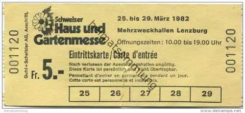 Schweiz - Lenzburg - Schweizer Haus und Gartenmesse 1982 Mehrzweckhallen Fr. 5.-