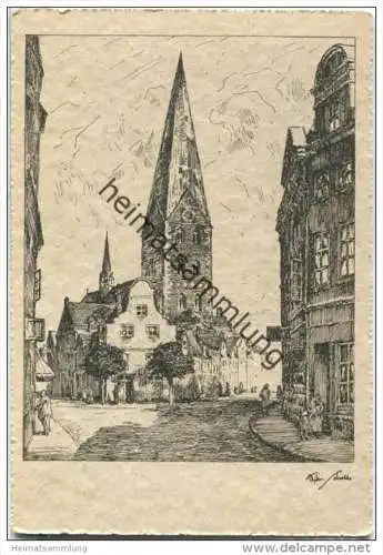 Lübeck - Aegidienkirche - Zeichnung Wilhelm Schodde