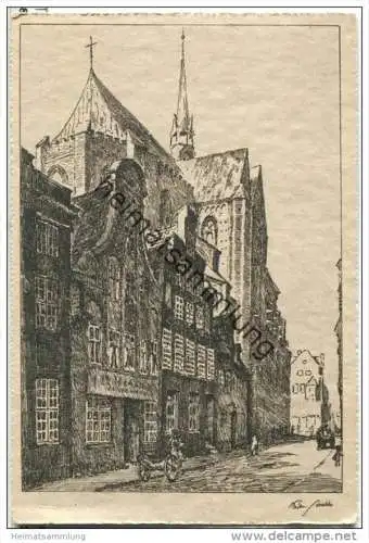 Lübeck - Katharinenkirche - Zeichnung Wilhelm Schodde