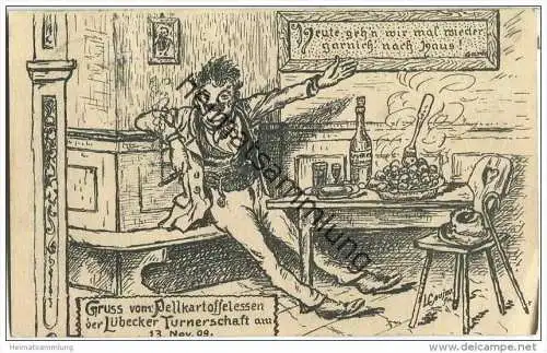Lübeck - Pellkartoffelessen der Lübecker Turnerschaft 13. Nov. 1909 - signiert
