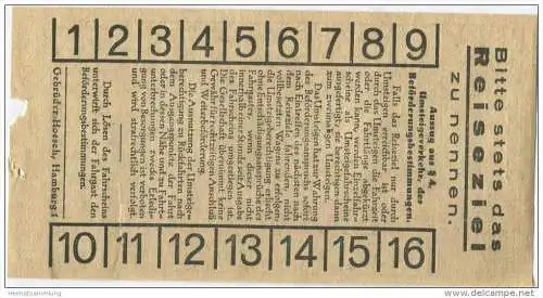 Hamburg - Hamburger Hochbahn Aktiengesellschaft - Fahrschein 20Pf.