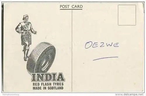 QSL - QTH - Funkkarte - GM3ITN - Scotland - Glasgow - 1960 - INDIA red flash tyres