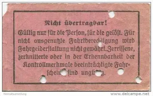 Berlin - BVG Teilstrecken-Fahrschein  15Pf. 1933 - Die BVG, das merk', Berliner, ist im Verkehr dein erster Diener.