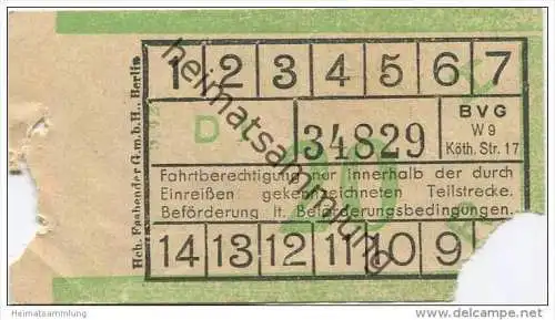 Berlin - BVG Fahrschein 20Rpf 1942