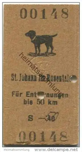 Österreich - Zell am See - Fahrkarte / Hund bis 400Km S 4.10 1945