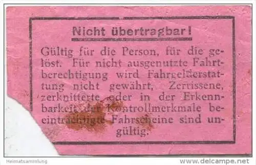 Berlin - BVG Fahrschein für eine Fahrt auf dem Omnibus 1939