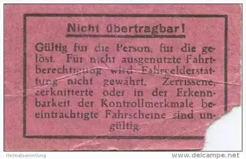 Berlin - BVG Fahrschein für eine Fahrt auf dem Omnibus 1931