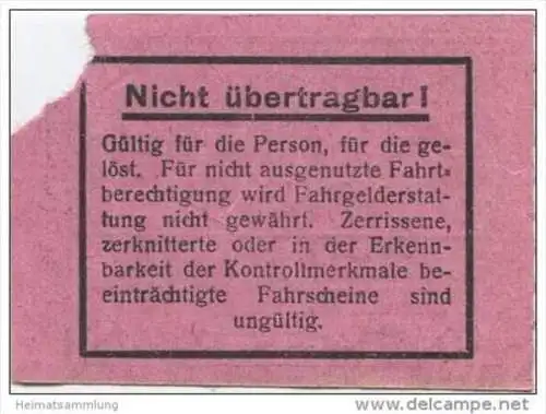 Berlin - BVG Fahrschein für eine Fahrt auf dem Omnibus 1930