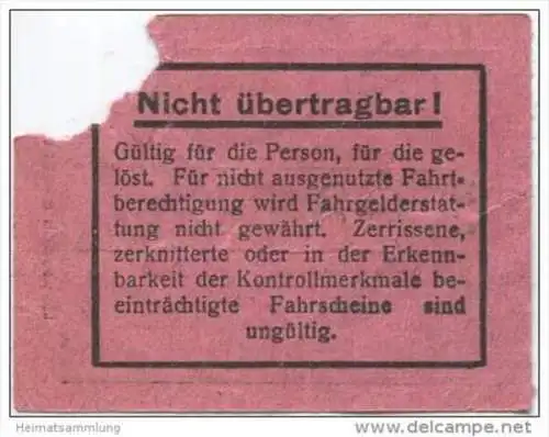 Berlin - BVG Fahrschein für eine Fahrt auf dem Omnibus 1930