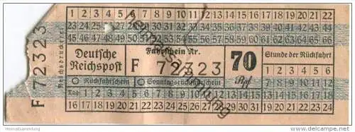 Deutsche Reichspost - Fahrschein 70Rpf.