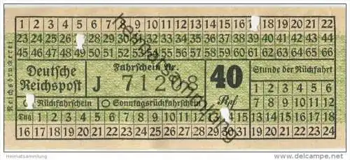 Deutsche Reichspost - Fahrschein 40Rpf.