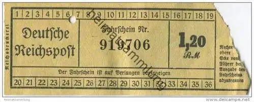 Deutsche Reichspost - Fahrschein 1,20RM