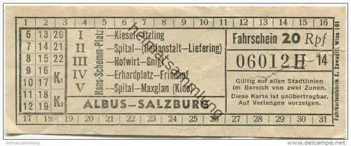 Albus Salzburg - Fahrschein 20Rpf.