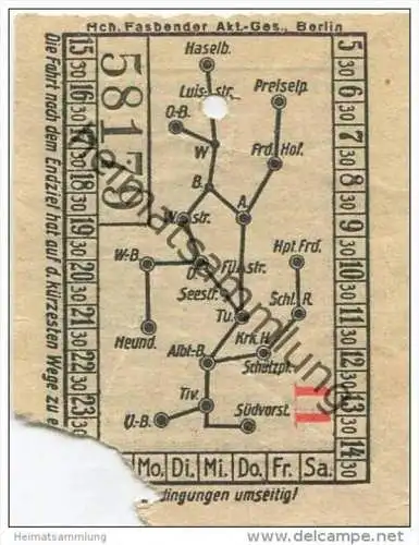 Sächsische Elektrizitätswerk- und Strassenbahn Akt.-Ges. Plauen - Fahrschein