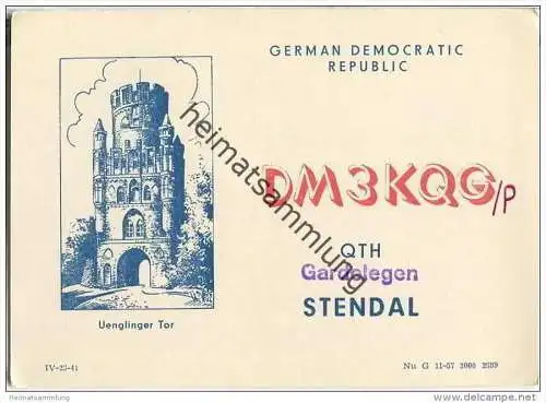 QSL - QTH - Funkkarte - DM3KQG - Deutsche Demokratische Republik - Gardelegen - Stendal - 1958