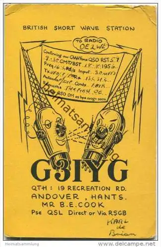QSL - QTH - Funkkarte - G3IYG - Great Britain - Andover Hants - 1956