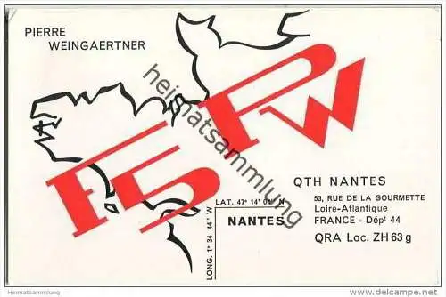 QSL - QTH - Funkkarte - F5PW - France - Nantes - 1968