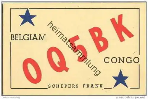 QSL - QTH - Funkkarte - OQ5BK - Belgien - Boortmeerbeek - 1955
