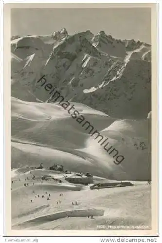 Nebelhorn - Ausblick auf Bergstation - Höfats und Gr. Krottenkopf - Foto-AK