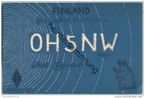 QSL - QTH - Funkkarte - OH5NW - Finnland - Suomi - Koria St. Mustila - 1955