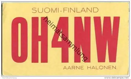 QSL - QTH - Funkkarte - OH4NW - Finnland - Suomi - Pieksämäki - 1955