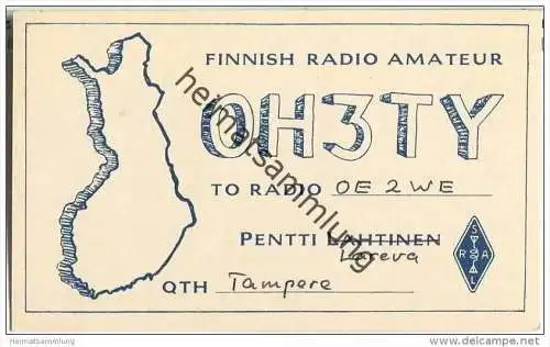 QSL - QTH - Funkkarte - OH3TY - Finnland - Suomi - Tampere - 1957