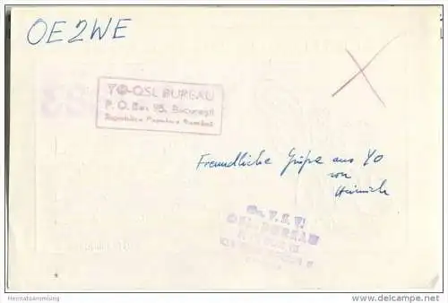 QSL - QTH - Funkkarte - YO2-1683 - Rumänien - Timisoara - 1958