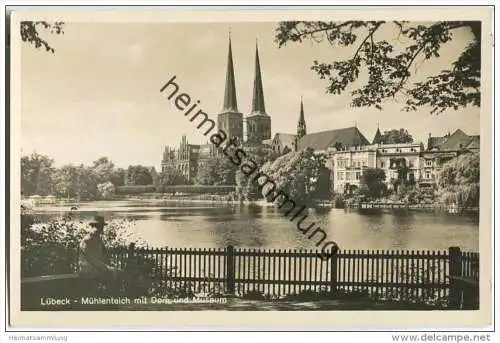 Lübeck - Mühlenteich - Dom - Museum - Foto-AK