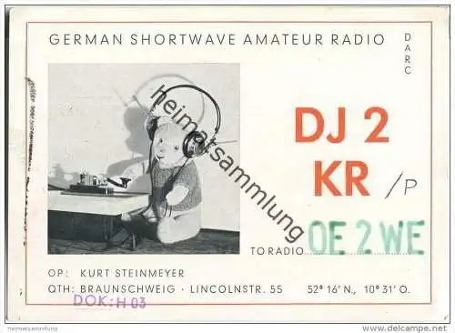 QSL - QTH - Funkkarte - DJ2KR - Braunschweig - 1959