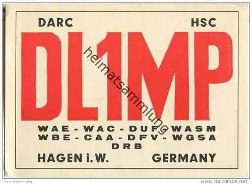 QSL - QTH - Funkkarte - DL1MP - Hagen - 1959